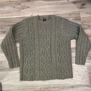 Vintage Gap Cable Knit Sweater, Chunky, 100% Lambswool, Men’s L, Sage